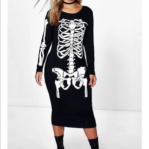 NWT skeleton Halloween midi dress costume 12